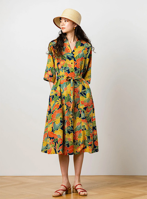 Remake KIMONO bright color woman dress