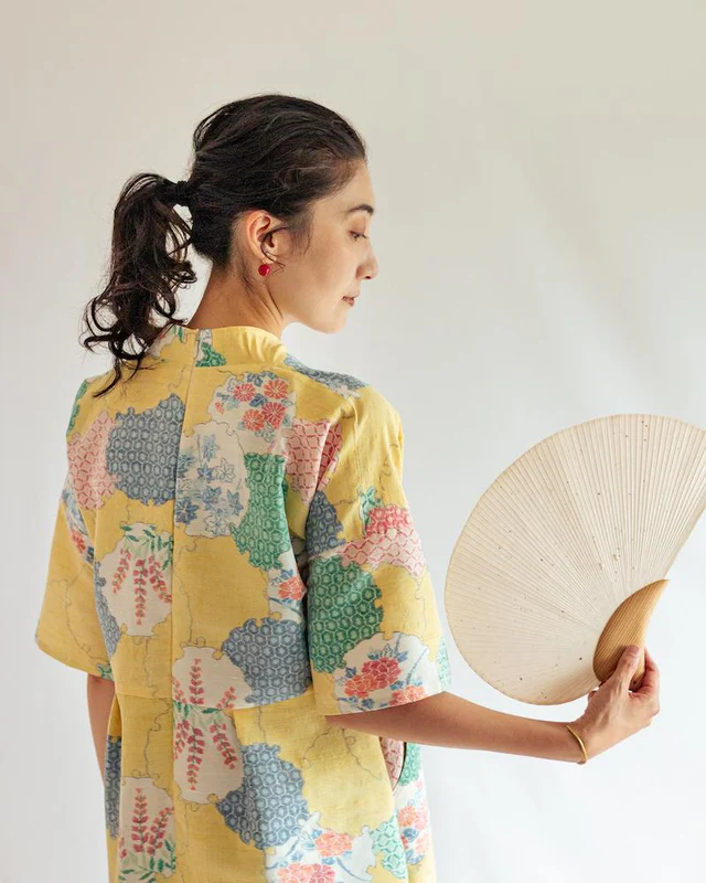 Remake KIMONO light yellow tops
