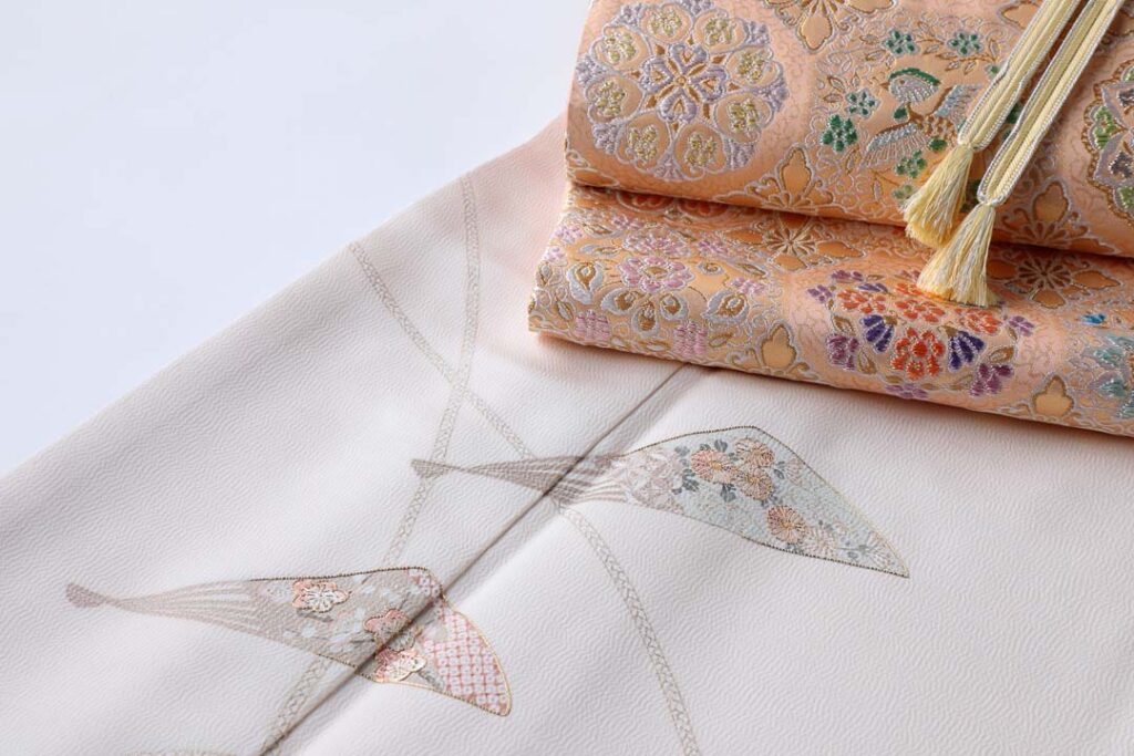 Traditional Japanese clothes white KIMONO